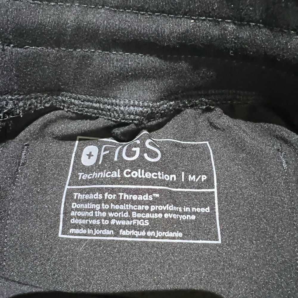FIGS Black Technical Scrub Pants M/P Yola High Waisted Stretch Pockets - Picture 7 of 7